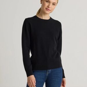 Quince Mongolian Cashmere Crewneck Sweater Size Extra Small Black Cozy